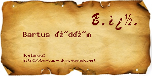 Bartus Ádám névjegykártya