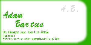 adam bartus business card